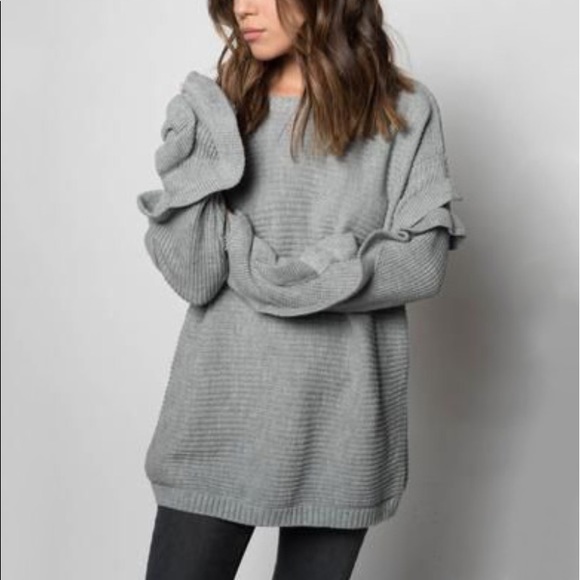 Sweaters - Ruffle Sleeve Sweater